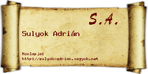 Sulyok Adrián névjegykártya